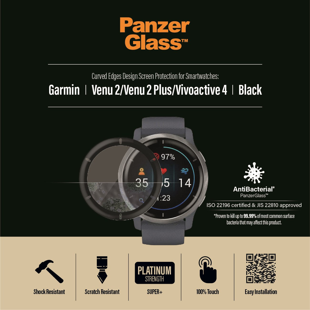 PanzerGlass® Screen Protector Garmin Venu 2 | Vivoactive 4